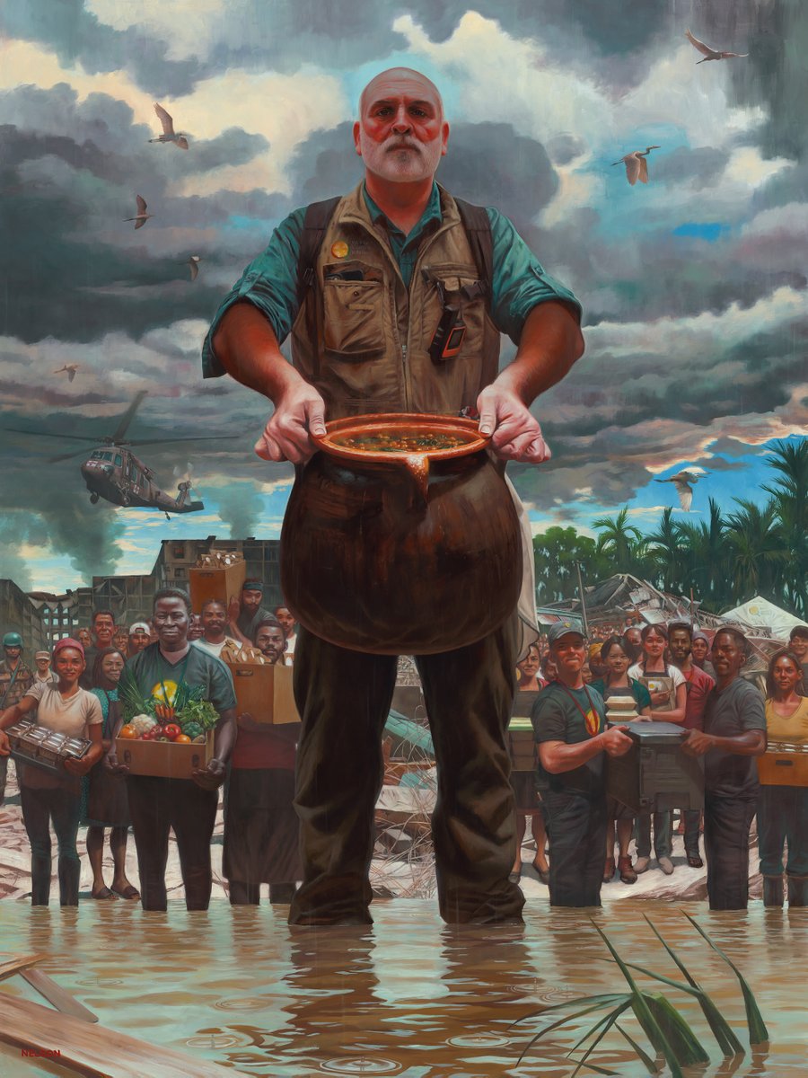 It was a true honor to create @chefjoseandres portrait for @smithsoniannpg . He is an inspiration and embodies the spirit of the Portrait Gallery’s #PortraitOfaNation Award. See it in person starting Nov. 10. npg.si.edu.©2022 Kadir Nelson | All Rights Reserved