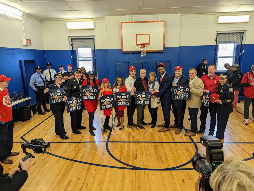 Kevin J. Bethel (@ppdcommish) on Twitter photo HUGE thanks to <a href="/MLB/">MLB</a> and our Fightin' <a href="/Phillies/">Philadelphia Phillies</a> for donating $50k to <a href="/PhillyPAL/">PAL</a>! This donation will build an E-Gaming Room and help refresh the Port Richmond PAL Center. Special thanks to Phillies legends <a href="/ColeHamels/">Cole Hamels</a> and the Phanatic for showing their support #RingTheBell HUGE thanks to <a href="/MLB/">MLB</a> and our Fightin' <a href="/Phillies/">Philadelphia Phillies</a> for donating $50k to <a href="/PhillyPAL/">PAL</a>! This donation will build an E-Gaming Room and help refresh the Port Richmond PAL Center. Special thanks to Phillies legends <a href="/ColeHamels/">Cole Hamels</a> and the Phanatic for showing their support #RingTheBell