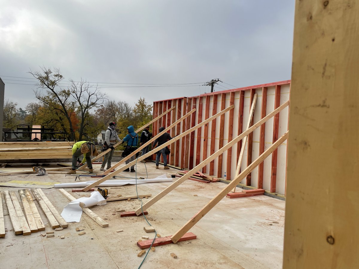 cellabuildingco's tweet photo. Ten new sustainable apartments coming to 730 Leonard Street NW! Third floor framing is underway! https://t.co/q5XDBtQ6cJ