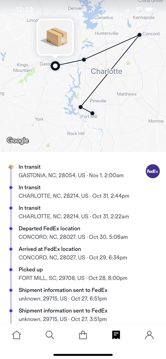 runsforbrunch's tweet photo. hey @FedEx @FedExHelp how come it’s taken 4 days for my @Wayfair package to go….33 miles? https://t.co/B5ixHF3JTG