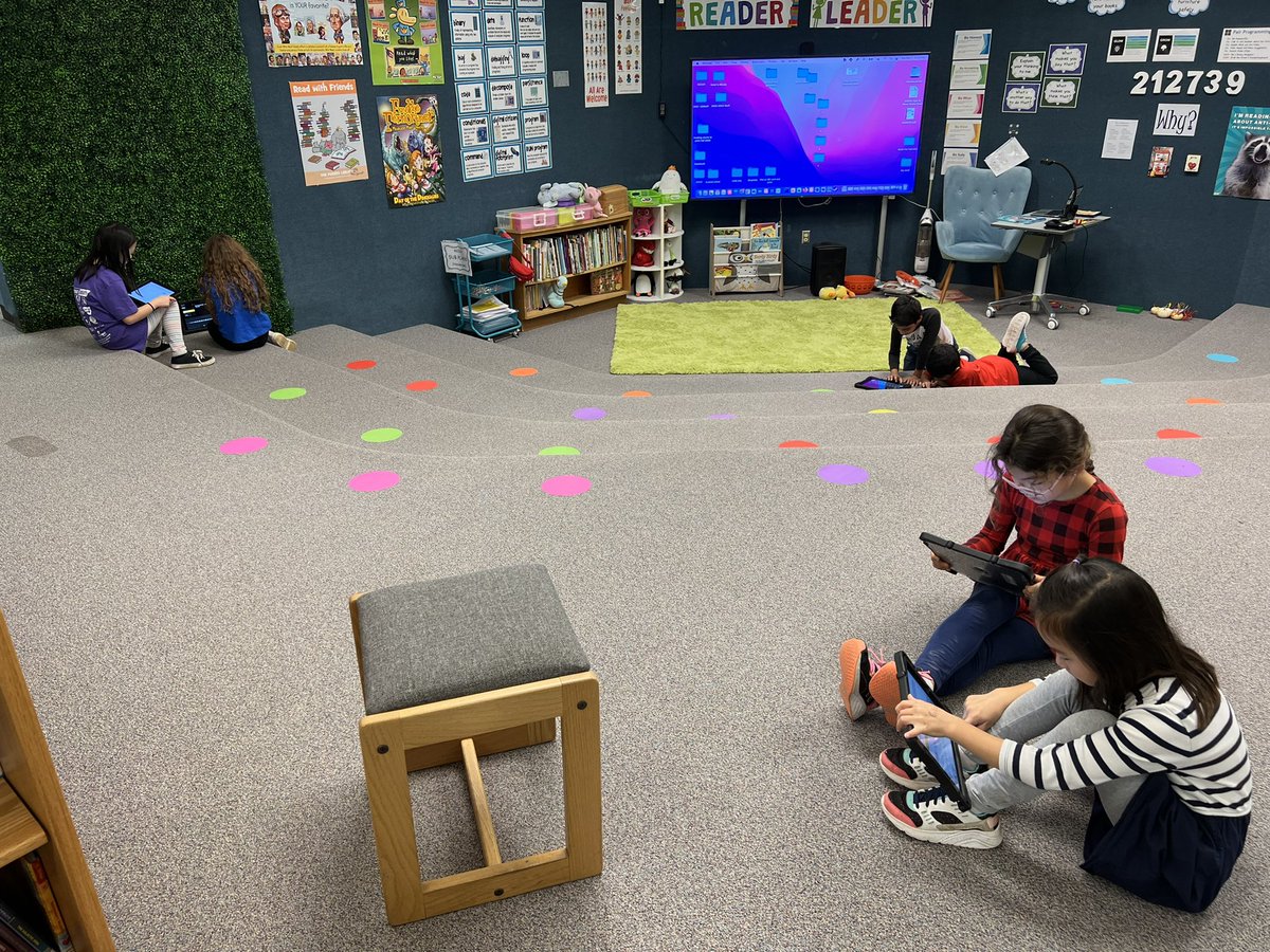 LHendersonReads's tweet image. 3rd graders focusing on ways they can improve our school system went on a design hunt in the library. They’ve got big ideas for improving the floor/carpet, furniture, storage, book return wagons, maker space, shelves and more! #makercenteredlearning #onetroymedia