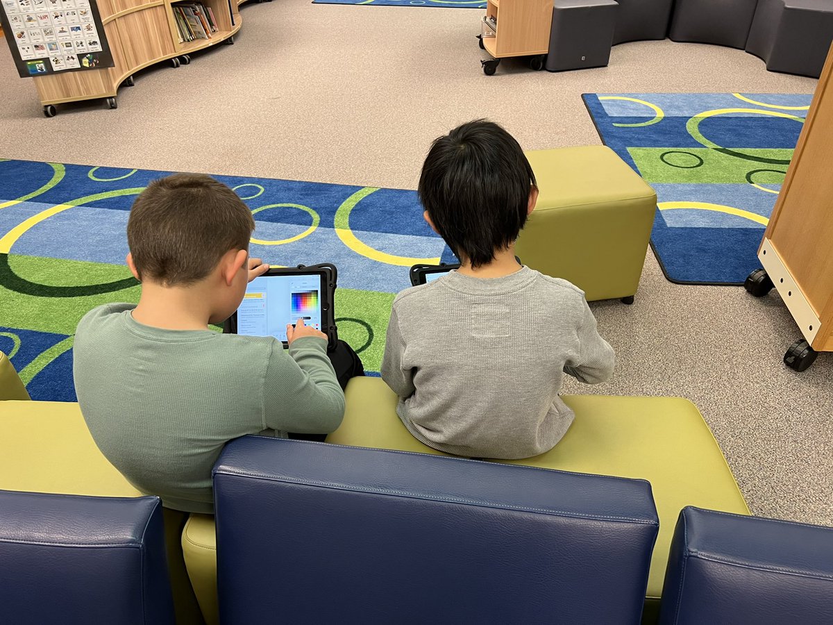 LHendersonReads's tweet image. 3rd graders focusing on ways they can improve our school system went on a design hunt in the library. They’ve got big ideas for improving the floor/carpet, furniture, storage, book return wagons, maker space, shelves and more! #makercenteredlearning #onetroymedia