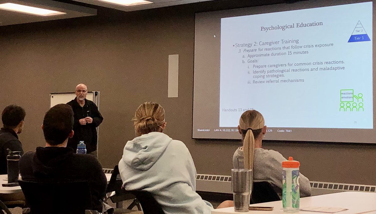 Day 2 of #mentalhealth /Crisis Intervention with our AT Students, Faculty and Staff, led by #ATsCare Regional Director and <a href="/TTC_ESU/">@TTC-ESU</a> Faculty Jim Persinger.