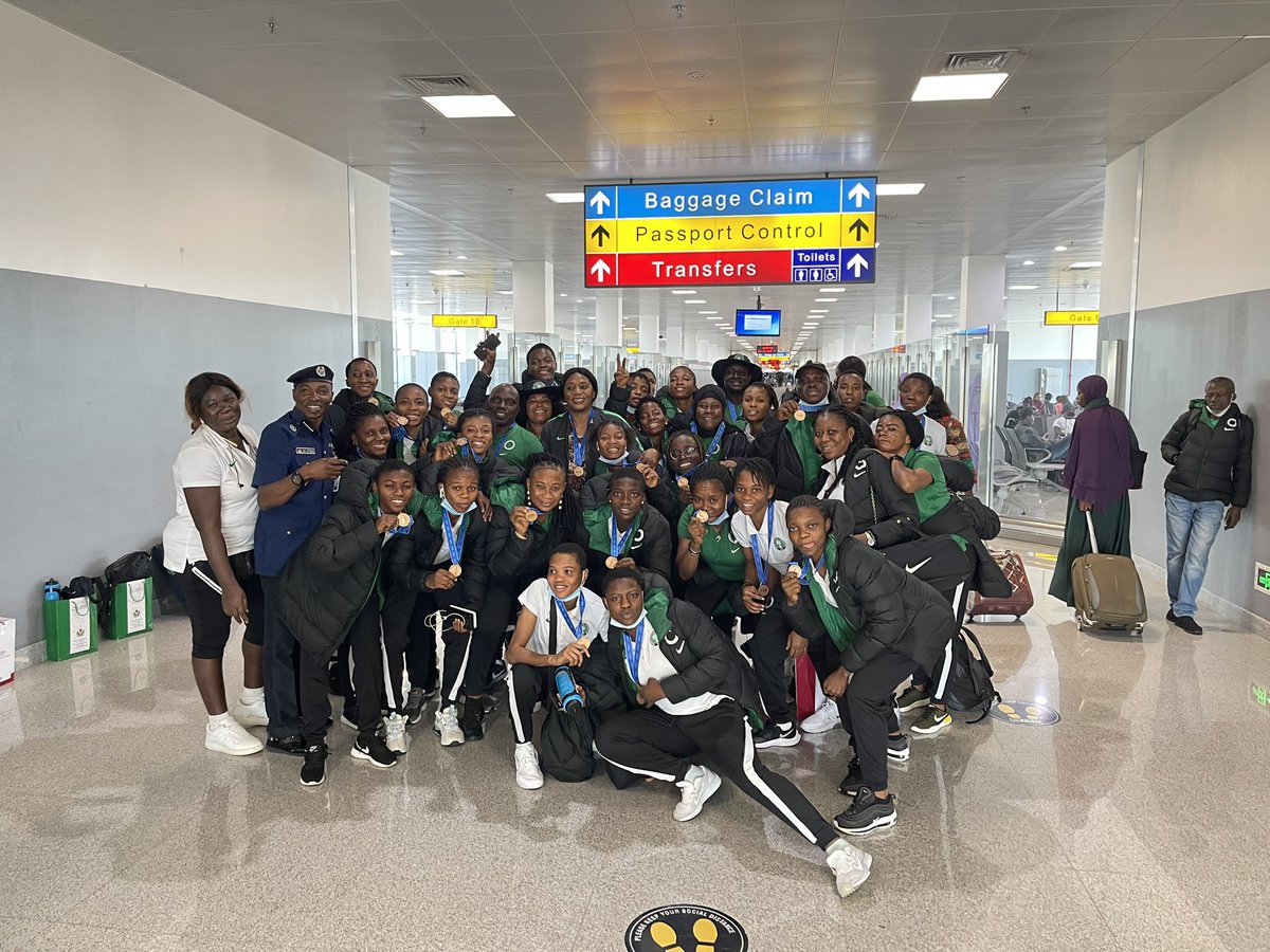 We arrived Nigeria safely today
Thank you all for engaging my tweets while on national duty 🙏🏼.
I didn't take any for granted 🙏🏼
Thank you Nigerians for your support always 🙏🏼. #U17WWC #SoarFlamingos @seyiamakinde