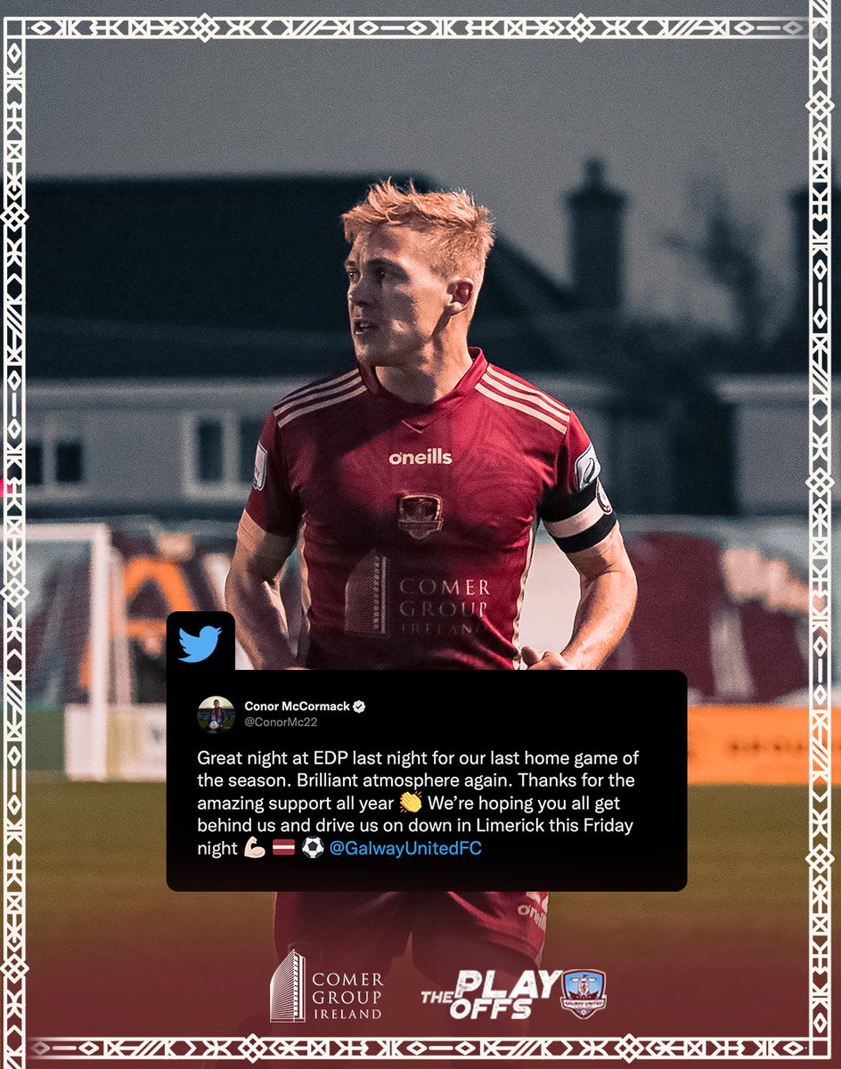 🗣: '𝗗𝗥𝗜𝗩𝗘 𝗨𝗦 𝗢𝗡 𝗜𝗡 𝗟𝗜𝗠𝗘𝗥𝗜𝗖𝗞 𝗧𝗛𝗜𝗦 𝗙𝗥𝗜𝗗𝗔𝗬' 🙏: Conor McCormack and his squad need your support this Friday, the support has been brilliant all season, book your bus seat to Limerick on Friday for just €5 👇 🚌:galwayunitedfc.clubzap.com/products/9746/… #ThePlayOffs