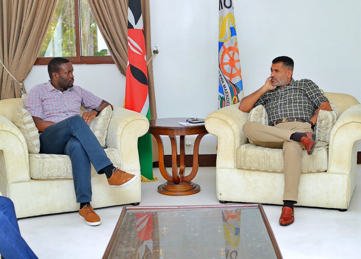 Governor Abdulswamad with Senator Sifuna at his Mombasa office