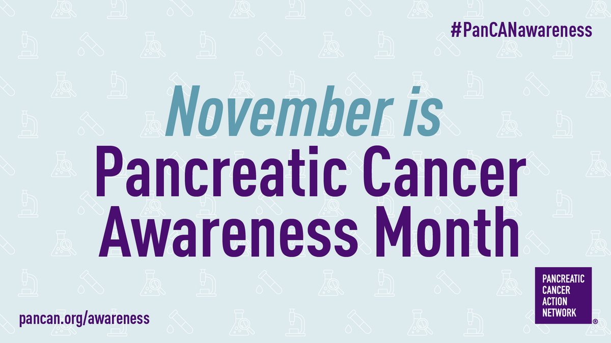 It's Pancreatic Cancer Awareness Month! This month, <a href="/PanCAN/">PanCAN</a> will highlight the urgent need for more #pancreaticcancer research. PanCAN provides critical patient services and funds life saving research. Your support matters! Donate today at pancan.org/awareness #PanCANawareness