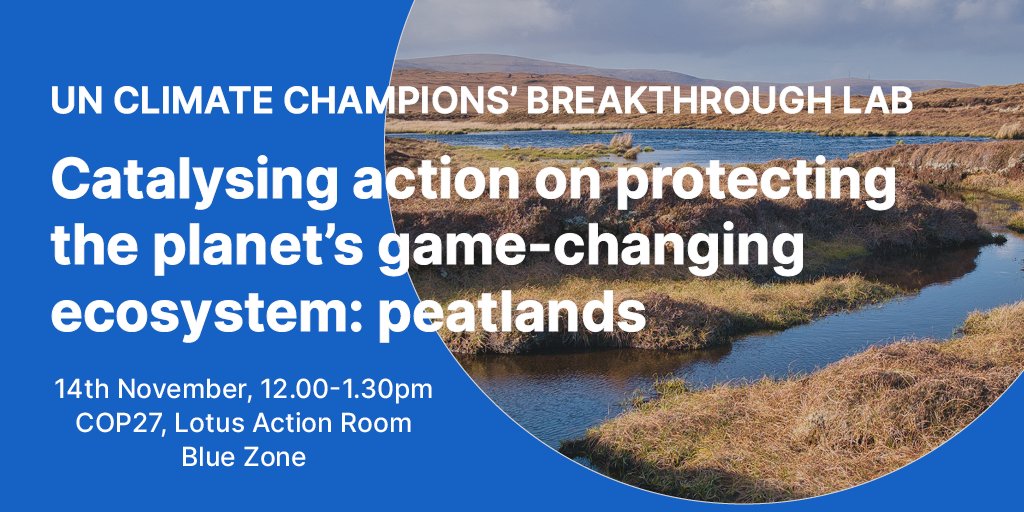 Protecting peatlands will be vital to meeting national level climate commitments.

Join us 14 Nov @ #COP27 for an important roundtable aimed at catalysing private &amp; public sector collaboration to protect &amp; restore this vital ecosystem. 

Register today: eventbrite.com/e/catalysing-a…