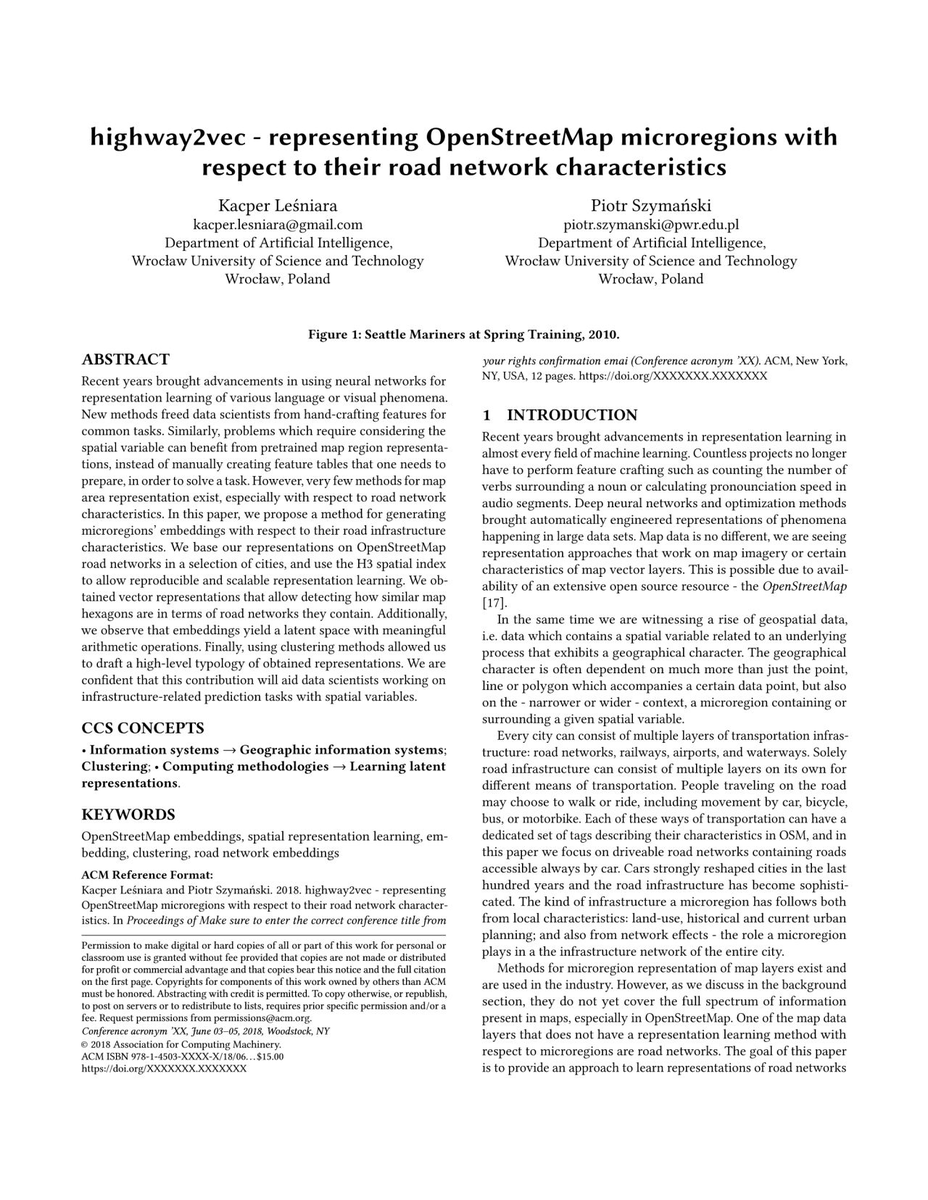 niedakh's tweet photo. Today at GeoAI, @SIGSPATIAL_GIS I'm presenting our work with @lesniara on vector representations of infrastructure network characteristics of map areas. If you're on-site at the conference, come by to the room D at 11 am to see the presentation :) #sigspatial https://t.co/UAvvfekQID