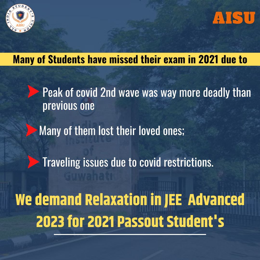 shivamm27094552's tweet photo. I request to concerning authorities to give 3rd attempt in JEE Advanced 2023 for 2021 passout students. We have suffered alot due to pandemic we don't want to compromise with our dreams
#2021PassoutWantJEEAdv23 https://t.co/vEfYa1lR3b