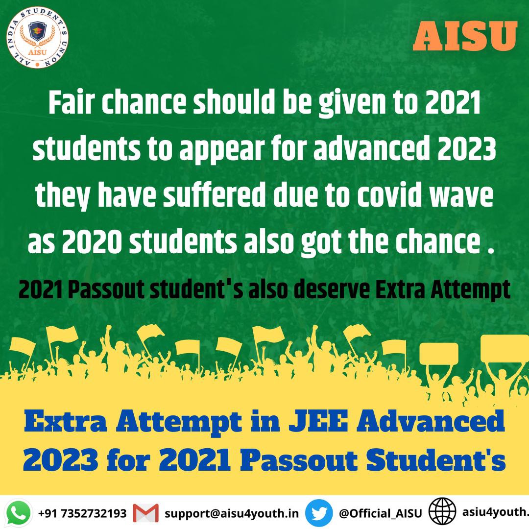 shivamm27094552's tweet photo. I request to concerning authorities to give 3rd attempt in JEE Advanced 2023 for 2021 passout students. We have suffered alot due to pandemic we don't want to compromise with our dreams
#2021PassoutWantJEEAdv23 https://t.co/vEfYa1lR3b