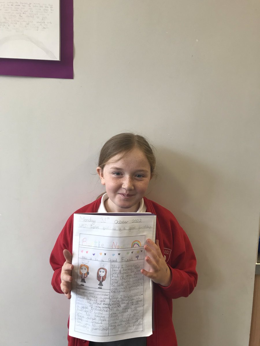 MrS_OLOS's tweet photo. This afternoon the children explored qualities which help foster strong friendships. They produced some amazing newspaper articles to offer advice for building friendships! https://t.co/KzAeJMQYp5