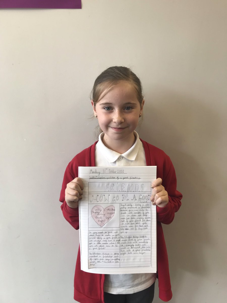 MrS_OLOS's tweet photo. This afternoon the children explored qualities which help foster strong friendships. They produced some amazing newspaper articles to offer advice for building friendships! https://t.co/KzAeJMQYp5