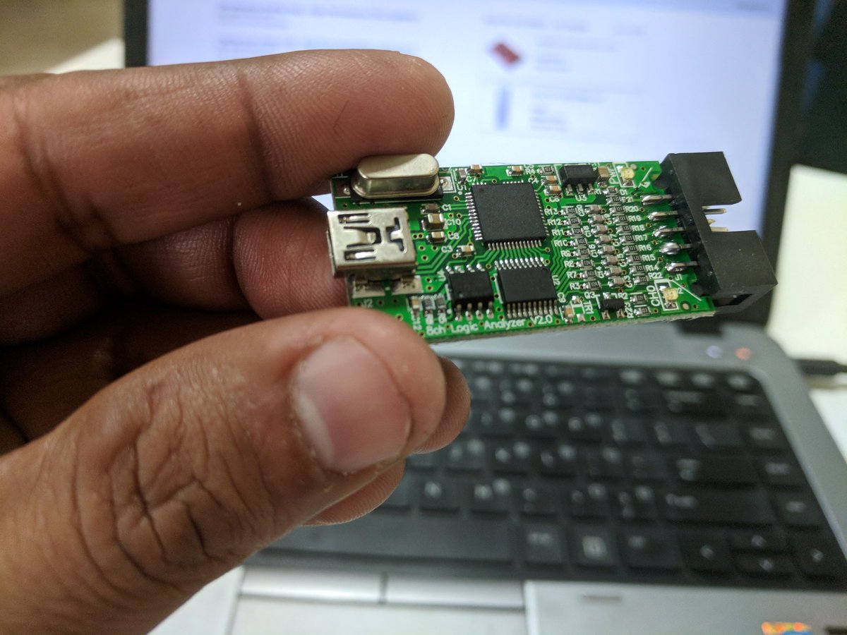 aggarwal_pallav's tweet image. Cheap #logicanalyzer, works well with Saleae logic's logic analyzer software.
Costs around 12$, good upto 20mhz signals.