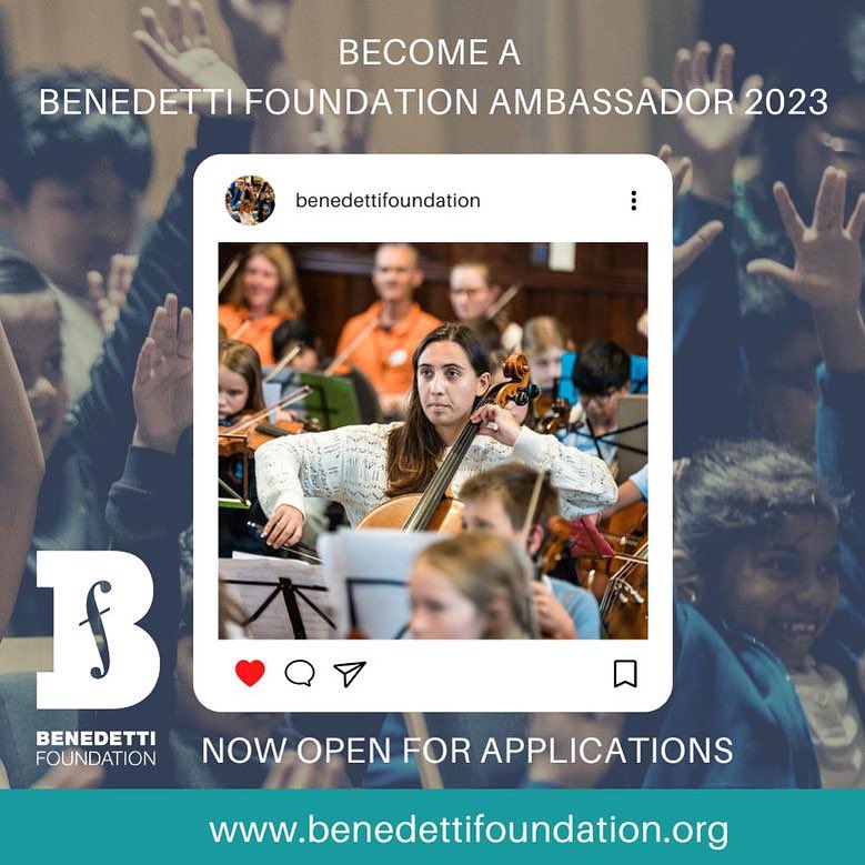 ⭐️Applications for the 2023 Ambassador Programme are now open!

🎵Are you an engaged, dedicated musician with a strong interest in education aged between 18-30(ish!)? 

🔗Click here to download the application info: issuu.com/benedettfounda…

🎶We can’t wait to hear from you!