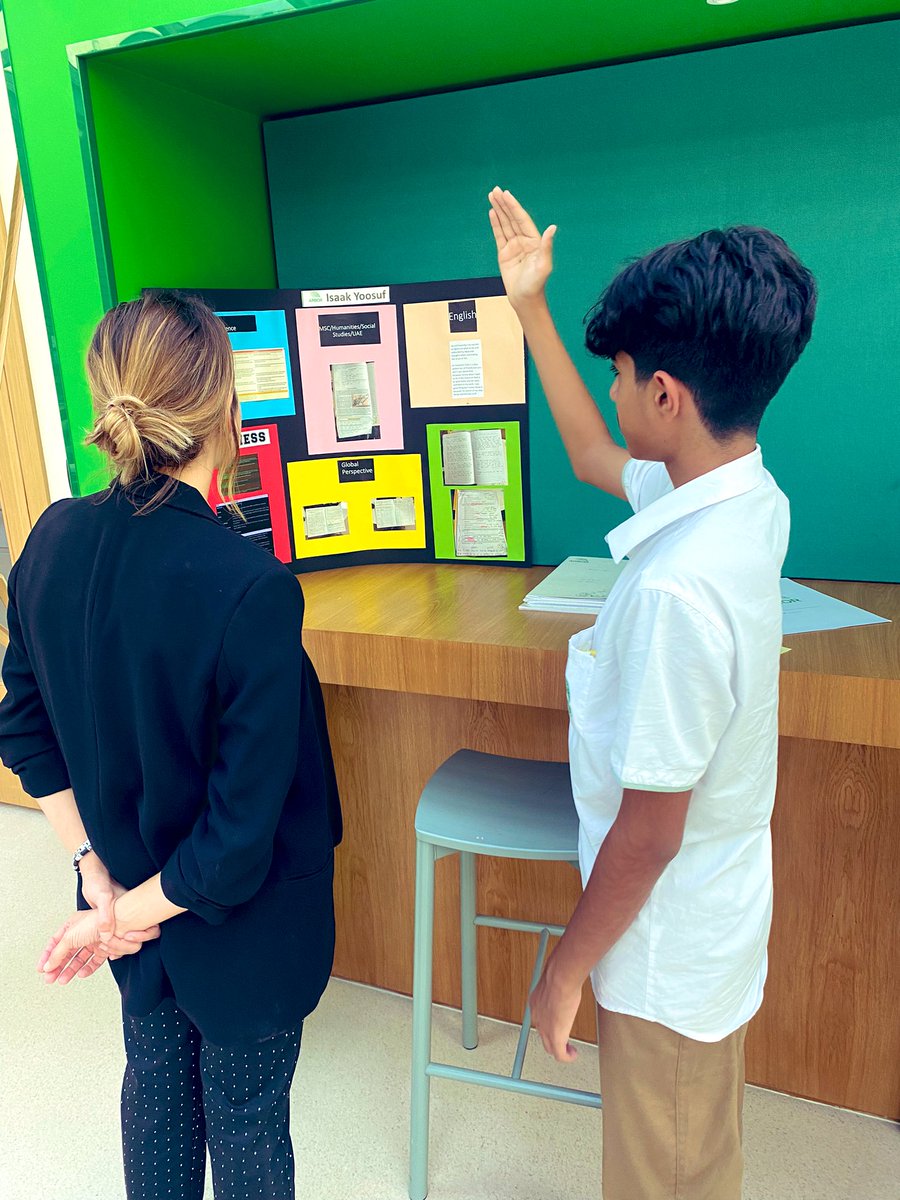 Arbor_Secondary's tweet photo. Student ownership and responsibility in action at our Academic Review evening. Our Year 10 cohort showcased their work so far, and created smart targets with their teachers and parents to plan for the future. #goals #secondarylearning #GCSE @ArborSeniors @ArborDubai https://t.co/KJI53EiThu