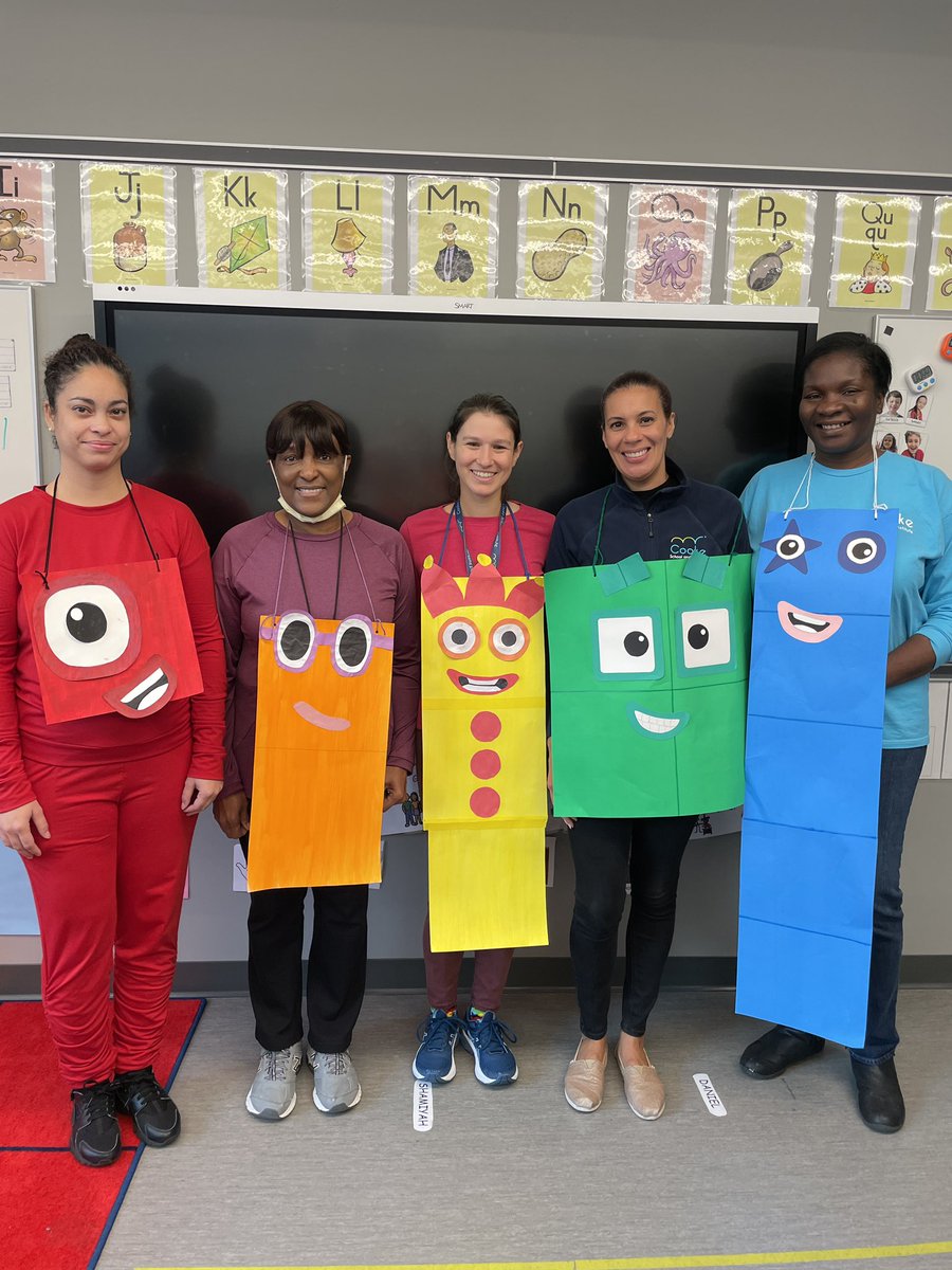 Our 1st/2nd grade teachers dressed up as <a href="/numberblocks/">Numberblocks</a> for our school’s Halloween party this year! 

#SWDMathChat #MTBoS #iteachmath #ElemMathChat 
<a href="/Zakchamp/">Zak Champagne</a> <a href="/hand2mind/">hand2mind</a>
