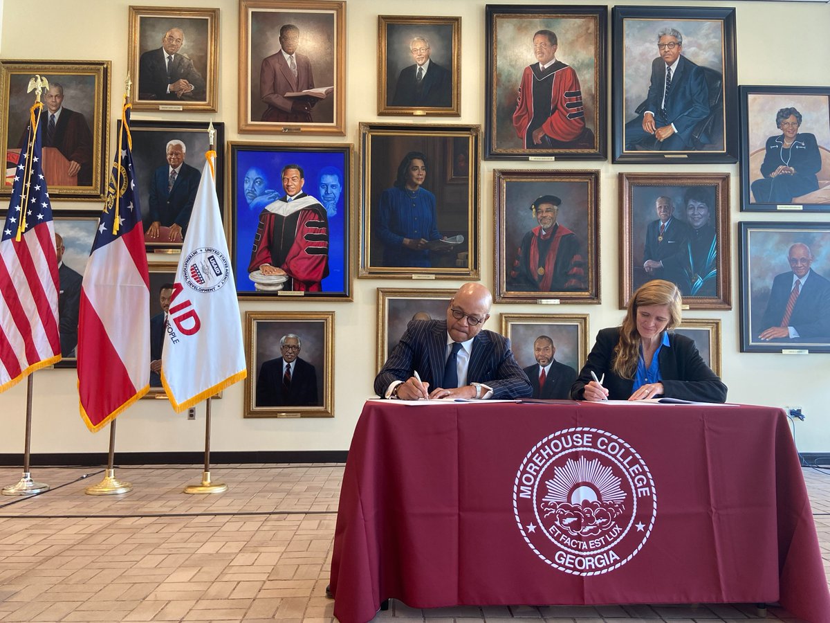 Honored to join @MorehousePrez to inaugurate a partnership between @USAID and @Morehouse that will expand career opportunities, mentorship, and research collaboration on key issues like conflict resolution, climate change, and peacebuilding. Learn More: usaid.gov/news-informati…