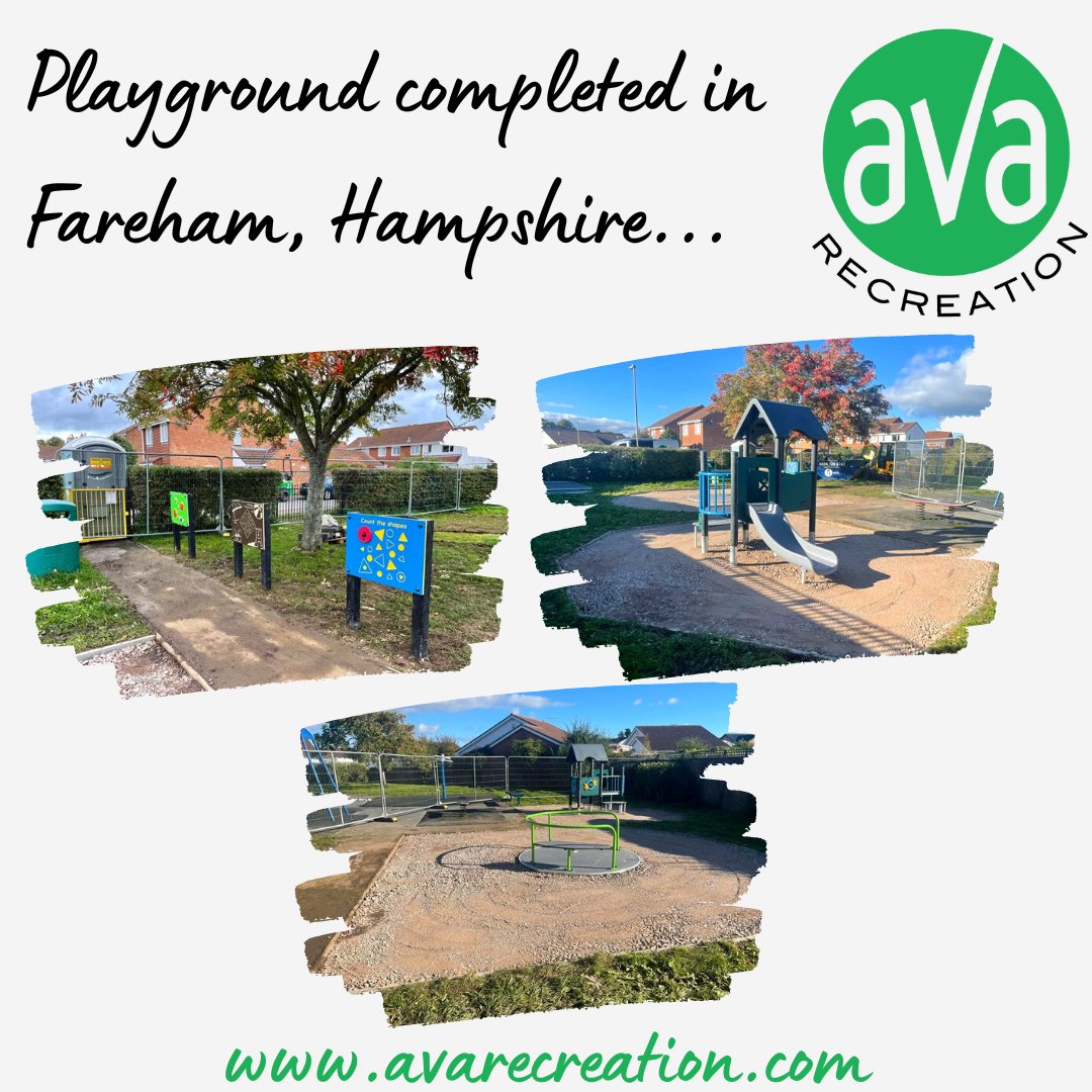 AvaRecreation's tweet photo. Hello November! Although if we could have the sunshine back instead of this wind and horrible rain that would be great.

This recent playground install in Fareham, Hampshire was recently completed on behalf of @KompanUK 🛝👍

#playground #outdoorplayground #play #outdoorplay https://t.co/o91AP8tBLq