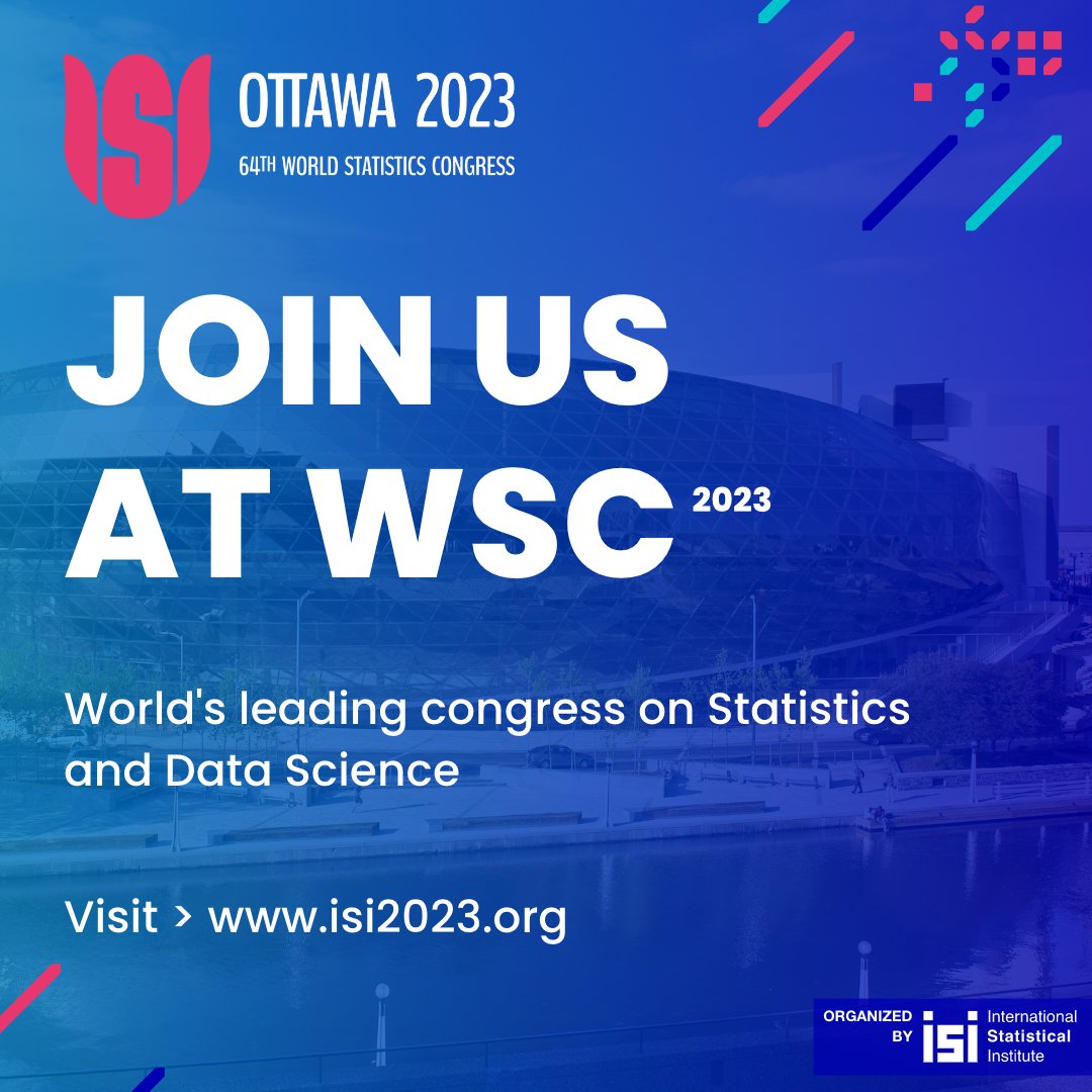 International Statistical Institute (@int_statistical) on Twitter photo The 64th ISI World Statistics Congress 2023 is open for registration! โ
Join the leading congress on Statistics. Direct to registration: isi2023.org/onboarding/ Website: isi2023.org
#ISIWSC2023 #statistics
<a href="/IAOS_Stat/">International Association for Official Statistics</a> <a href="/BernoulliSoc/">Bernoulli Society</a> <a href="/iase_isi/">IASE</a> <a href="/iasc_isi/">iasc</a> <a href="/iass_isi/">IASS</a> The 64th ISI World Statistics Congress 2023 is open for registration! โ
Join the leading congress on Statistics. Direct to registration: isi2023.org/onboarding/ Website: isi2023.org
#ISIWSC2023 #statistics
<a href="/IAOS_Stat/">International Association for Official Statistics</a> <a href="/BernoulliSoc/">Bernoulli Society</a> <a href="/iase_isi/">IASE</a> <a href="/iasc_isi/">iasc</a> <a href="/iass_isi/">IASS</a>