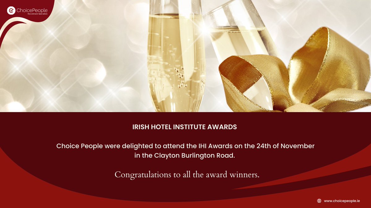 #welldeserved #thefutureisbright #hospitalityprofessionals
Contact us on - recruitment@choicepeople.ie or on 
057 8508 008
@ChoicePeople2 @valerieoconnel @OtmarWullich @ClodaghSzakacs @IHI_Ireland @ClaytonHotels