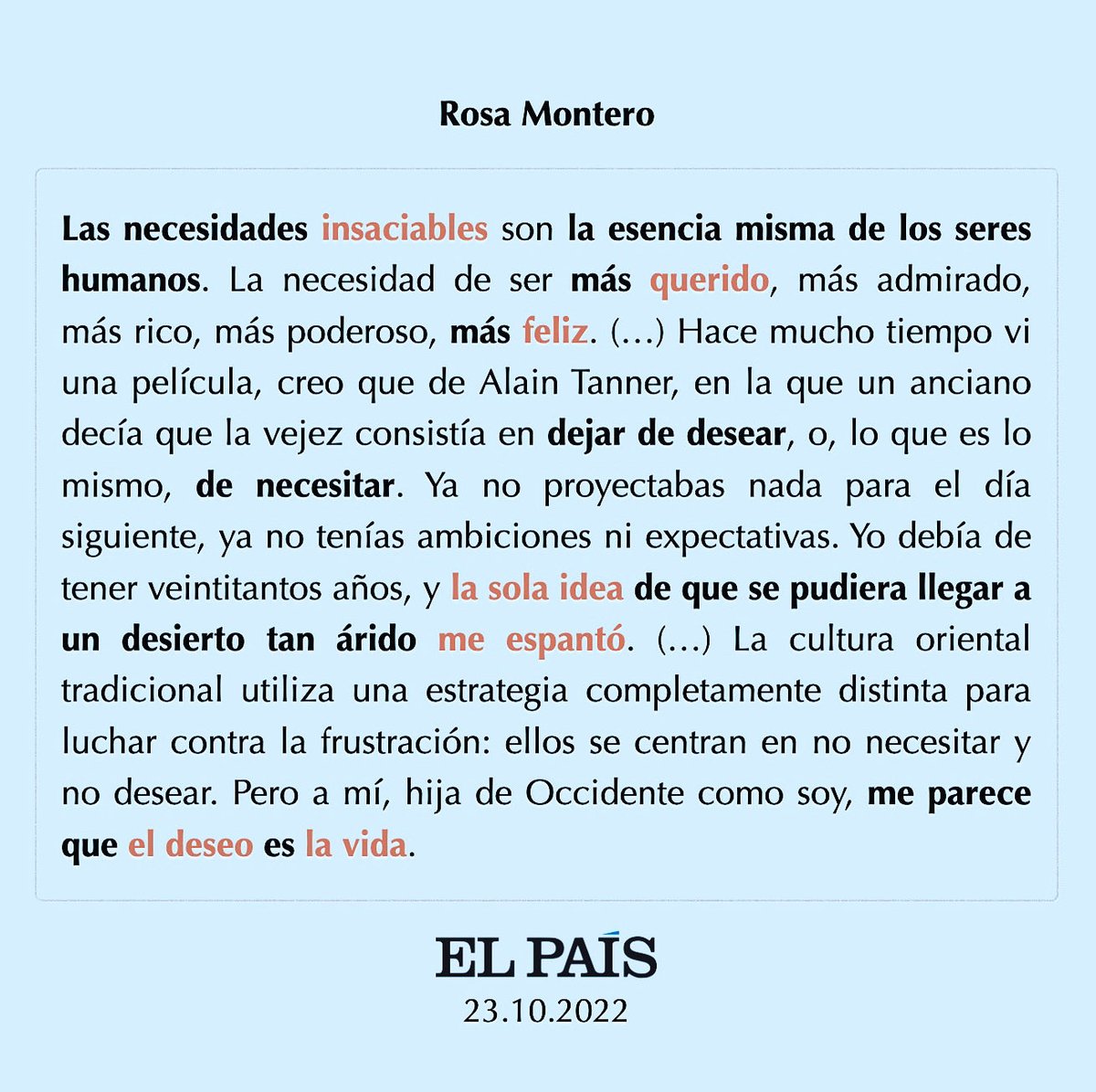 ⁦<a href="/BrunaHusky/">Rosa Montero</a>⁩ en ⁦<a href="/elpaissemanal/">EL PAÍS SEMANAL</a>⁩