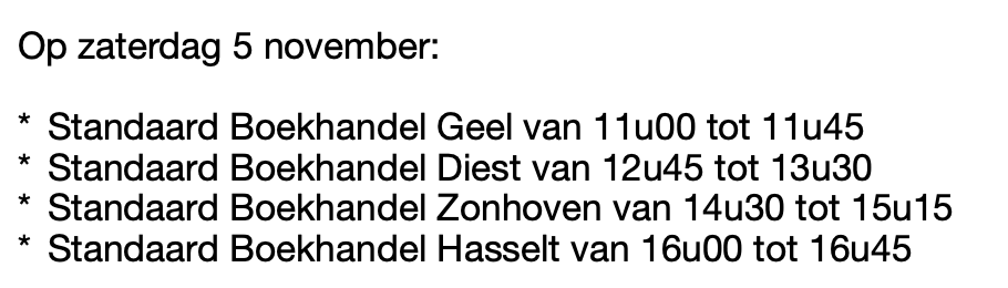 peetersmarnix's tweet photo. Nu zaterdag. Boef komt ook. #signeersessies
https://t.co/cNMWgtHAzT https://t.co/ULthnLkN6V