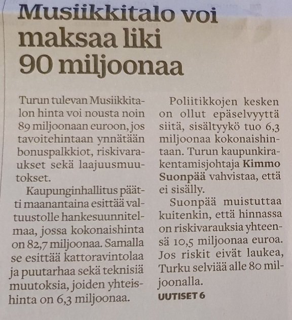 jokkenkirja's tweet photo. Turun #musiikitalo on uusi #logomonsilta #funikulaari #teatterinremontti
Kustannukset ovat pian yli 100 miljoonaa ja lafka palvelee hyvin kapeaa kuntalaissegmenttiä, lisäksi #orkesteri maksaa vuodessa monta miljoonaa.#turku https://t.co/QY9abSqpH2