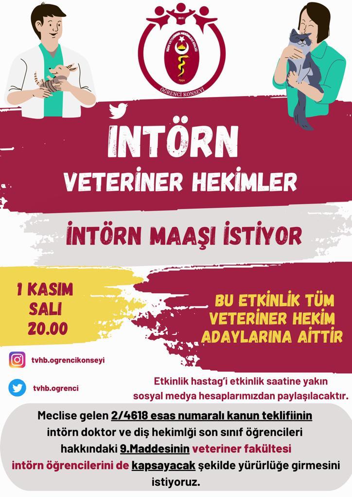 Zoonoz Hastalıklarla mücadelede en ön safhada yer yalan Veteriner Hekimleri daha öğrenciyken görmezden gelmek  Halk Sağlığına yapılacak en büyük hatadır. Beşeri Hekim insanı Veteriner Hekim İnsanlığı tedavi eder.
#intornveterinerhekimler