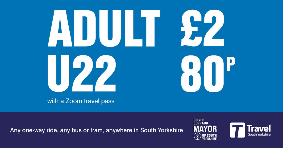 Get there with the Mayor's fare. Any one-way ride, any bus or tram, anywhere in South Yorkshire: travelsouthyorkshire.com/FareCap @SouthYorksMayor