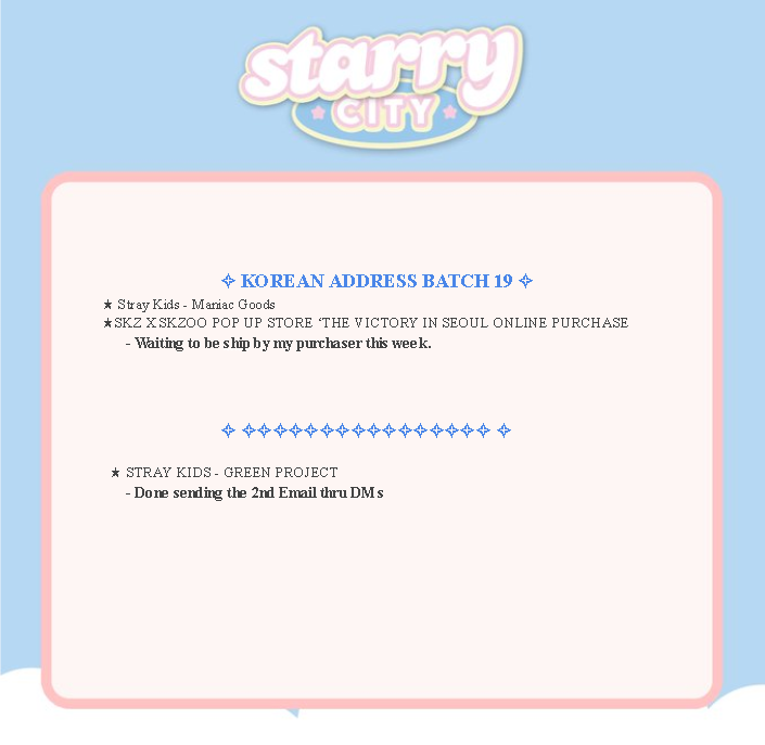 starrycityph's tweet photo. ┈┈⋆ #SCPHUpdates✨
DMs will be checked today~ please refrain UP-ing your dm so I can reply to it right away~

Always Stay Safe and Healthy po!

☆ If we missed an update don't hesitate to DM us.
☆ Incoming updates this week will be replied to this tweet. https://t.co/rbfUYTBaoq