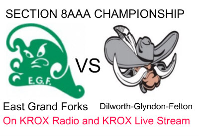 KROXRADIO's tweet photo. We will have East Grand Forks vs DGF in the Section 8AAA Football Championship on Thursday, November 3 at 8:00 p.m.   You can listen on KROX Radio (92.1FM in EGF), on https://t.co/eCWw5zusLU, or watch live on the KROX Live Video Stream by clicking below.
https://t.co/tqJpfeDIQX https://t.co/jHLJip3Iap