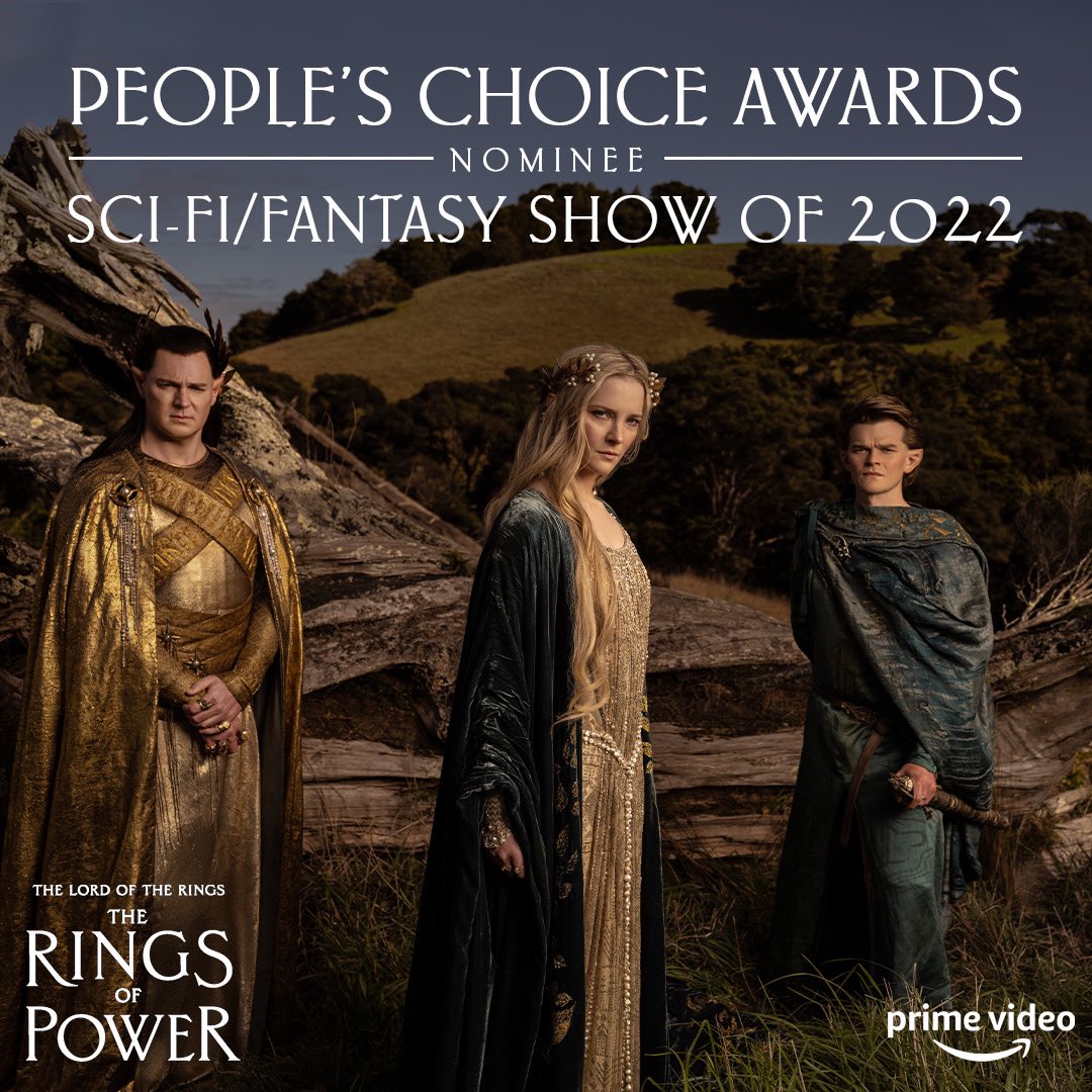 TheRingsofPower's tweet photo. A great light shines upon Middle-earth! #TheRingsOfPower is a @peopleschoice nominee for Sci-Fi/Fantasy Show of 2022. https://t.co/USh5ccKSvo