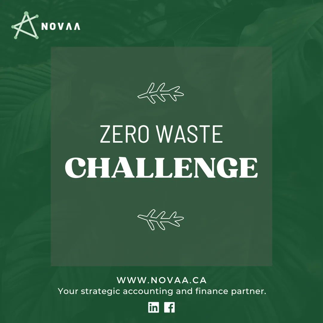 NovaaCanada's tweet photo. Here's a Zero Waste challenge from the #NOVAAteam. Find out more about how #NOVAA does its part in contributing to a greener earth. https://t.co/KHhVFpecMJ

#NOVAACanada #NOVAAccounting #accountingservices #bookkeeping #sustainability #zerowaste https://t.co/9fjjtqDGzE