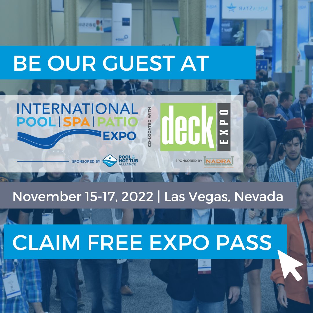 AquastarP's tweet image. JOIN US IN LAS VEGAS! - Get FREE admission to the IPSP Expo Hall by registering at PoolSpaPatio.com and using promo code AQUA291.  Expo: November 15 - 17, 2022.  

#ipspexpo #poolshowvegas #poolnationawards #vegaspoolshow #pipelinefilter #swimmingpoolservice #ppolpros