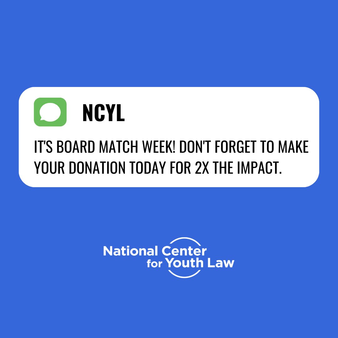 The National Center for Youth Law tweet media