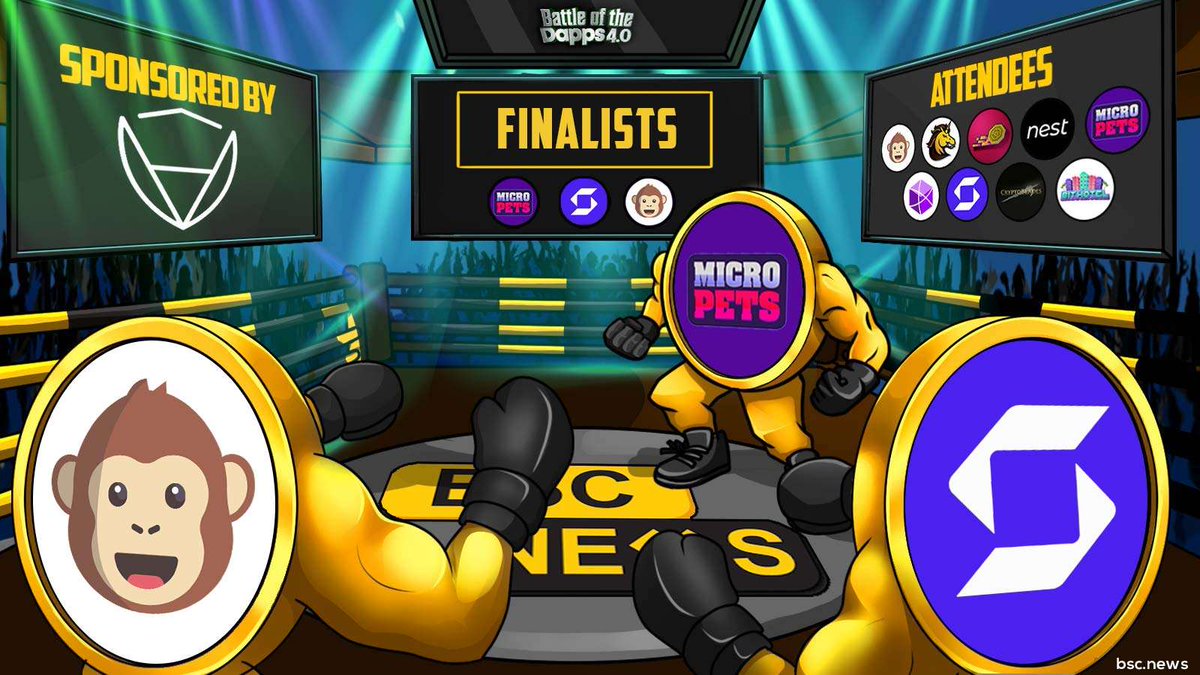 Tomorrow is the Grand Finale of #BattleoftheDapps! Our 3 competitors <a href="/ape_swap/">ApeSwap (old handle)</a>, @MicroPetsBSC and <a href="/safepal/"></a> are ready to battle it out to become #KingoftheDapps 👑

Tune in on November 2, at 7 PM UTC - you don't wanna miss it 🔥

#Sponsored by <a href="/CertiK/">CertiK</a>.

🌐 x.com/i/spaces/1mnxe…