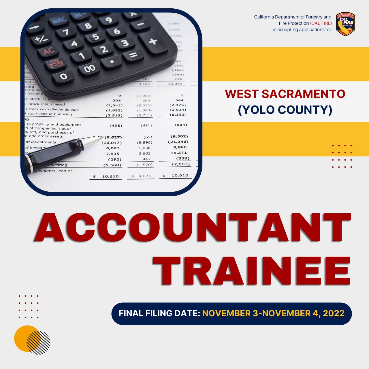 CAL FIRE Careers on Twitter "Apply now to be an Accountant Trainee