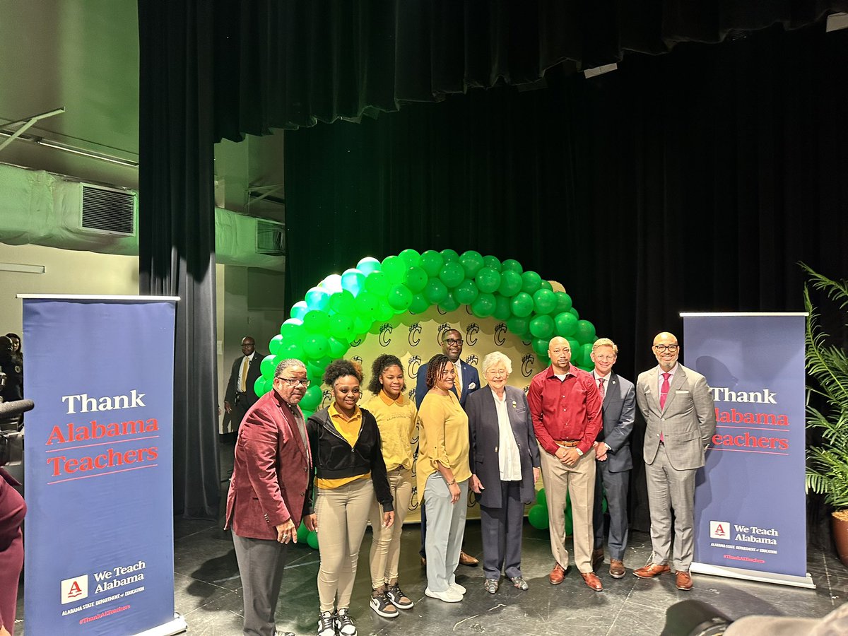 egmackey's tweet photo. This morning, we kicked off #ThankALTeachers month with a press conference &amp; proclamation from @GovernorKayIvey. Teachers truly make a difference in the lives of our students &amp; we want everyone to let teachers know they are appreciated.  Learn more at https://t.co/SrZUWprR9G https://t.co/8JczeOElIE