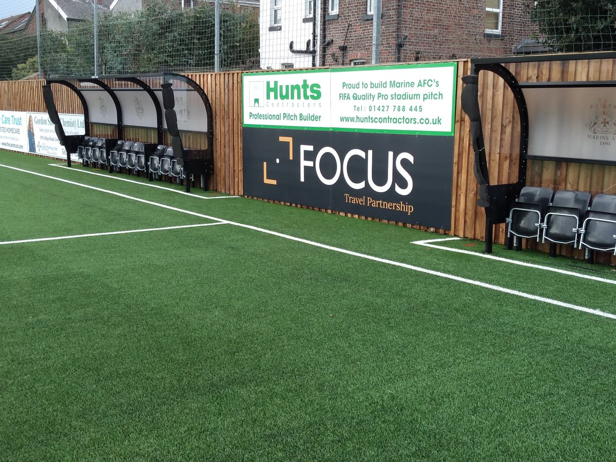 😍 Our branding is officially up at the Marine Travel Arena home of <a href="/MarineAFC/">Marine Football Club</a> 

A huge thank you to Dave Thompson for making this happen.

<a href="/MarineWFC/">Marine FC Women</a> <a href="/CommunityMarine/">Marine in the Community</a> <a href="/msacommittee/">Marine FC Supporters</a> <a href="/MarineU23s/">Marine U23’s</a> <a href="/dcpt1961/">Mr VP</a> 

#branding #football