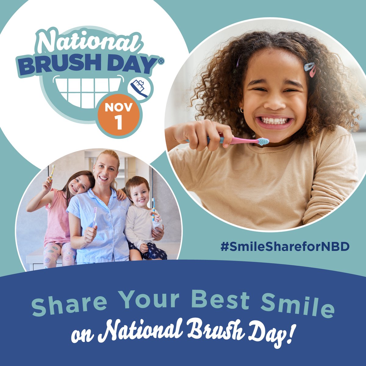 brush2min2x's tweet photo. Let's see those beautiful smile selfies πΈ for #NationalBrushDay! Whether youβre brushing or not, we invite you to share your best smile selfie by tagging #SmileShareforNBD to raise awareness of good #oralhealth and to be featured on our social channels! #2min2x https://t.co/2LuMJbJfvh