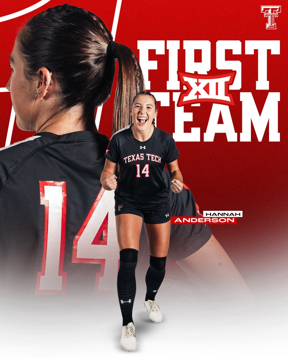 TexasTechSoccer's tweet photo. 𝐓𝐇𝐄 𝐁𝐄𝐒𝐓 𝐎𝐅 𝐓𝐇𝐄 𝐁𝐄𝐒𝐓 😏

Hannah Anderson is a First Team All-Big 12 defender! 

#DoHardThings | #WreckEm https://t.co/ufPKluJH20