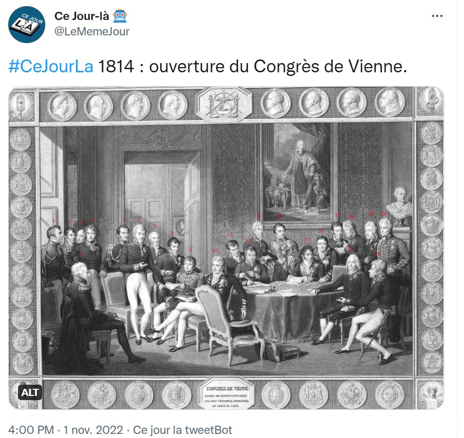 MetternichDe's tweet photo. Voir cette photo Instagram de @clemetternich https://t.co/kOWHSX68kv
#CeJourLà ne s'ouvrait pas vraiment le Congrès de Vienne 🔎 https://t.co/BvKMuAkNS5