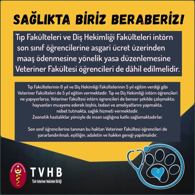 İntörn veteriner hekimler intörn maaşı istiyor. #intornveterinerhekimler