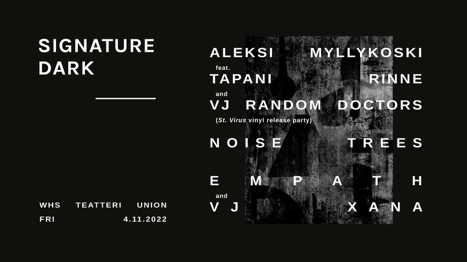 Marraskuisen tummia tunnelmia WHS Teatteri Unionissa nyt pe 4.11. – äänimaisemia tuottamassa Aleksi Myllykosken ja Tapani Rinteen lisäksi myös Noise Trees eli <a href="/jukkakoops/">Jukka Koops</a>  jonka setin yhteydessä nähdään valkokankaalla mun kuvamatskua.

Tuu säkin paikalle!

facebook.com/events/4742826…