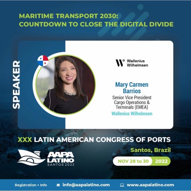 Estaré en @AAPALatino ddl 28 al 30 de noviembre en Santos, Brasil participando en el panel “Transporte Marítimo 2030: cuenta atrás para cerrar la brecha digital.”