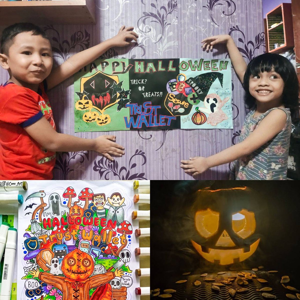 TrustWallet's tweet photo. Time to reveal our #TrustWalletHalloween winners! Thank you all who took part, there were so many amazing entries 💙👇

1st: @rhorodax
2nd: @Canx_Art
3rd: @roni03244 https://t.co/MH6HerCS2K