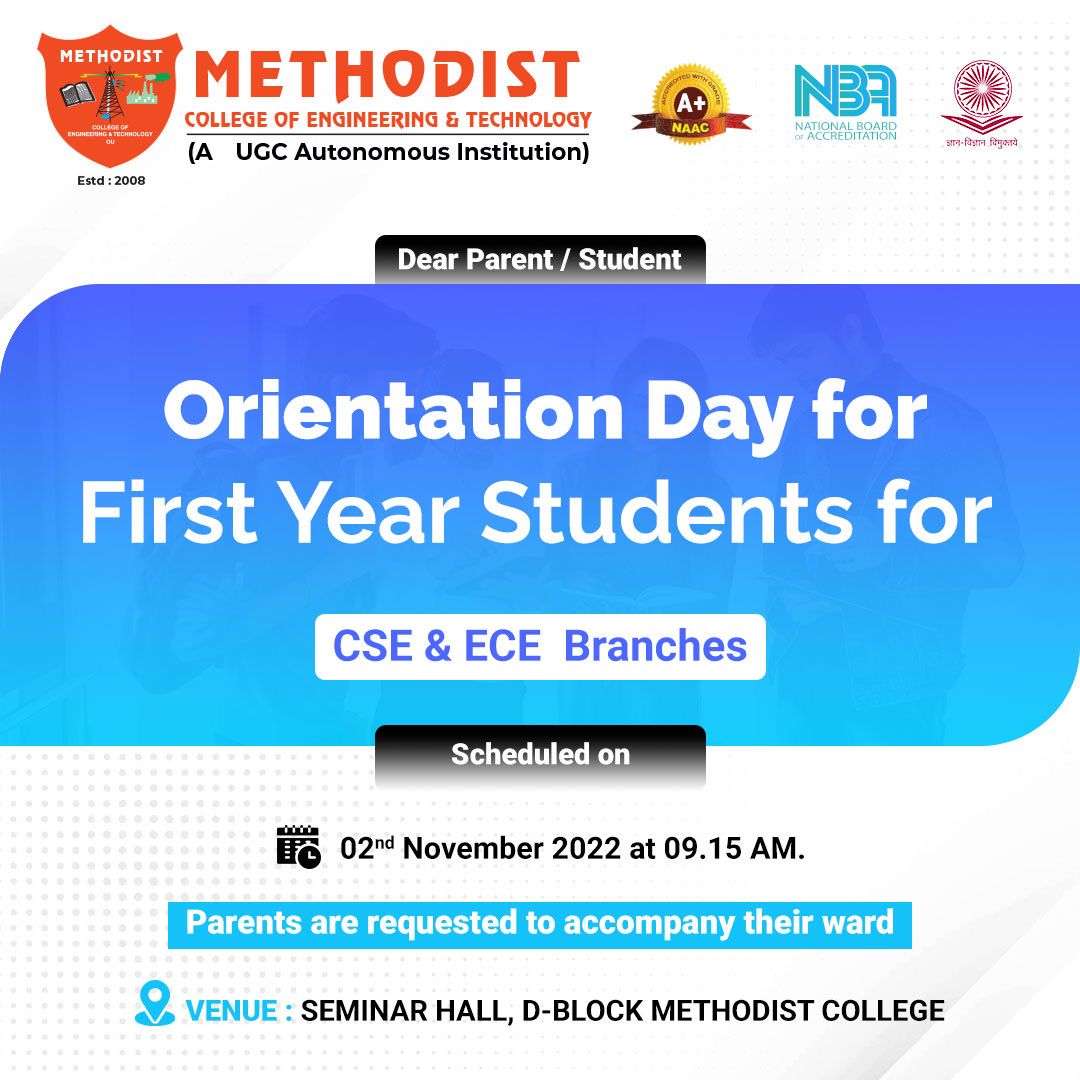 MCETHyderabad's tweet photo. Orientation Day 2022 for first year students. 
Live link : https://t.co/lxSWODYzPp
#MCET #OrientationDay #Orientation #students #OrientationDay2022 #Freshers #CSE #ECE #EngineeringCollege #BestCollege #MethodistCollegeOfEngineeringAndTechnology #BestEngineeringCollegeInTelangana https://t.co/baM9nF4DaB