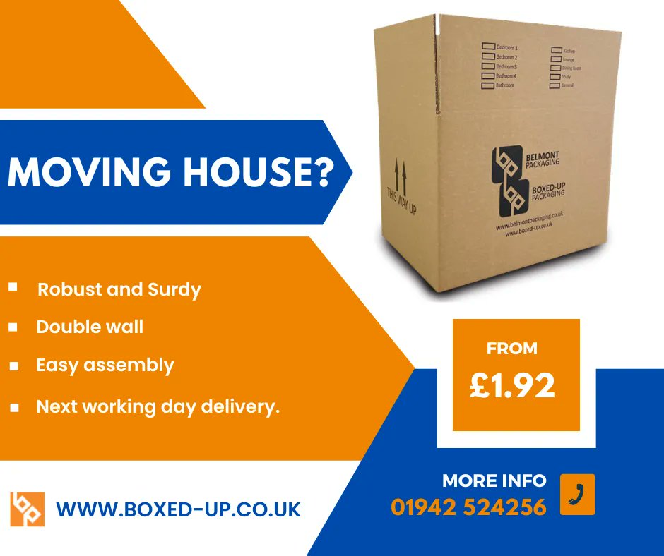Boxed_Up's tweet image. Moving house can be difficult!

With our house moving boxes it becomes easier with tick boxes for each room and double wall corrugation for extra protection, they ensure a safe and easy packaging option to transport your household goods 🏡

#housemovingboxes #movinghouse #moving