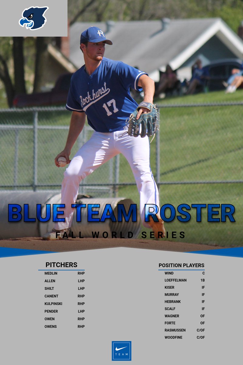 It's Gameday for the Fall World Series!  Here are the rosters for your Blue and White teams!  First pitch will be @ 4:00pm! #GoHawks